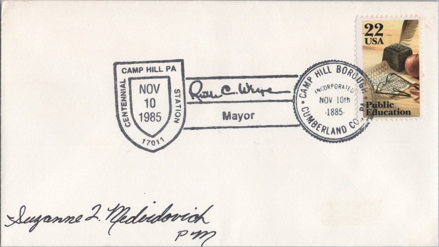 US Event Cover Camp Hill, PA Centennial Station signed ZAYIX 041322SM125