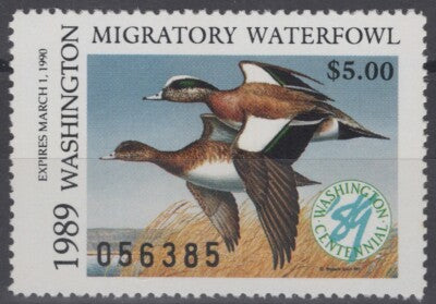 1989 Washington 4 MNH US State Duck Stamp Birds ZAYIX 070122S02