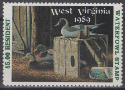 1989 West Virginia 5 MNH US State Duck Stamp Birds ZAYIX 070122S24