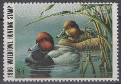 1989 Oklahoma 10 MNH US State Duck Stamp Birds ZAYIX 070122S13