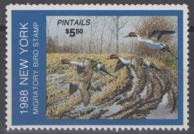 1988 New York 4 MNH US State Duck Stamp Birds ZAYIX 062322S55