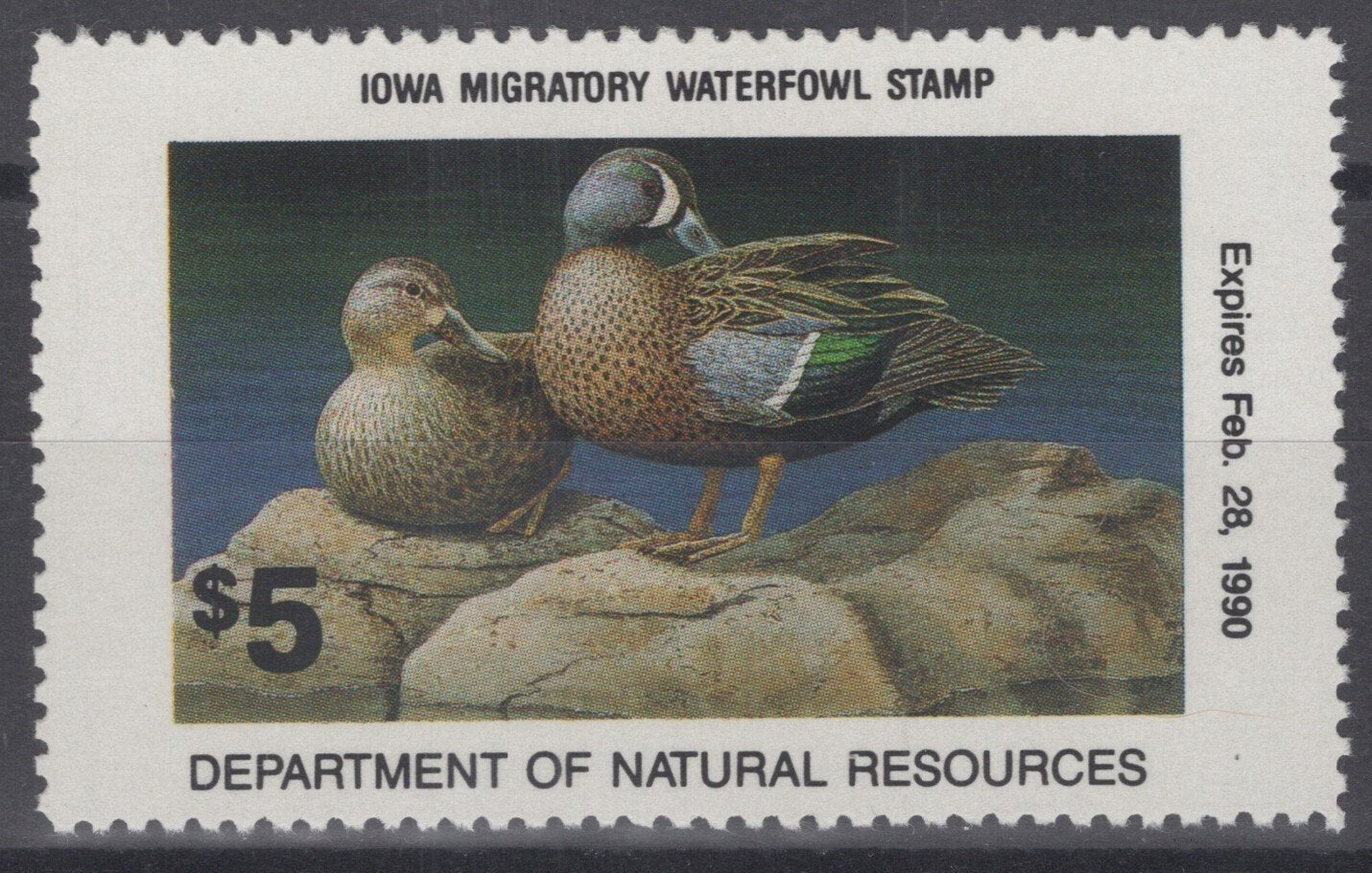 1989 Iowa 18 MNH US State Duck Stamp Birds ZAYIX 062322S83