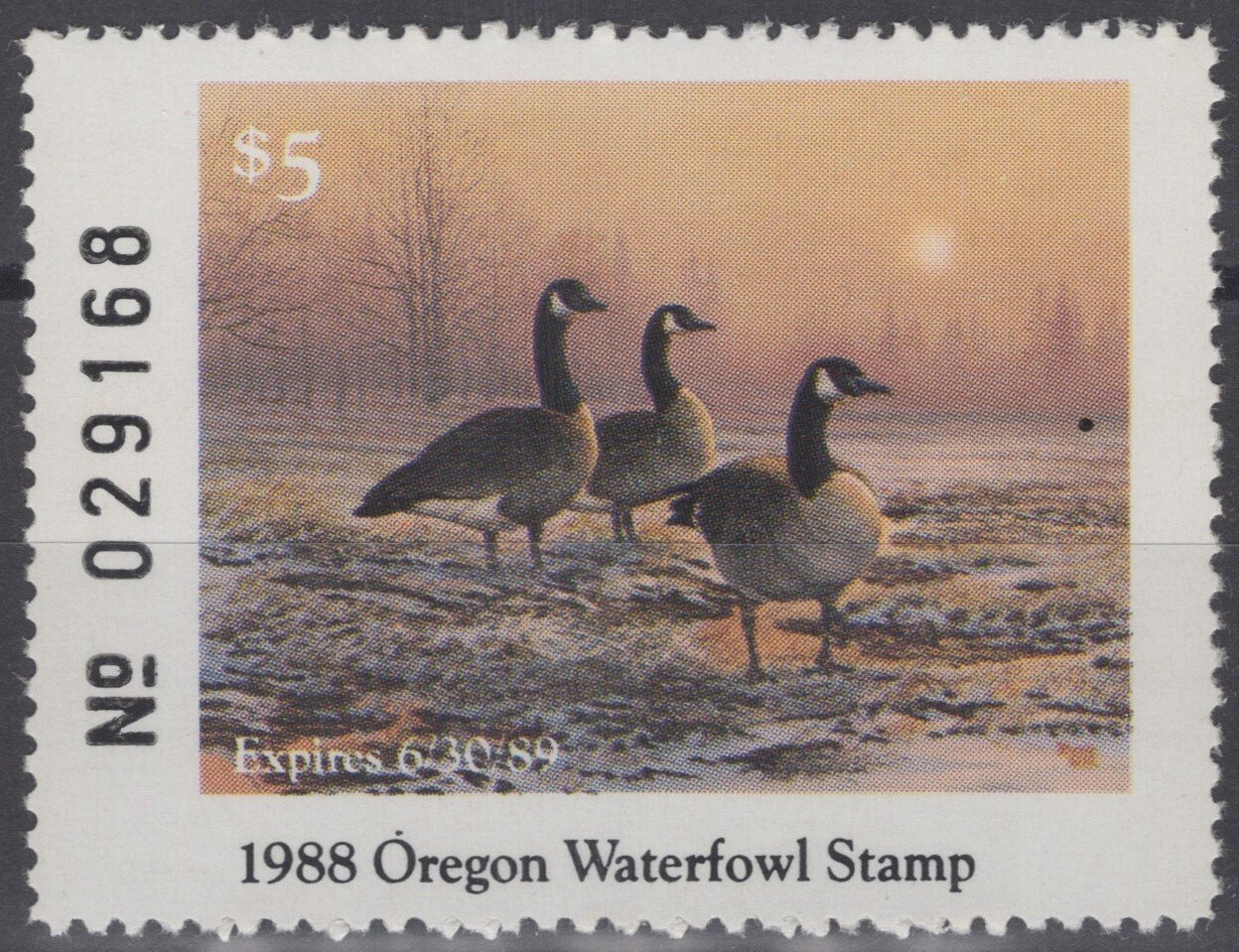 1988 Oregon 5 MNH US State Duck Stamp Birds ZAYIX 062322S60
