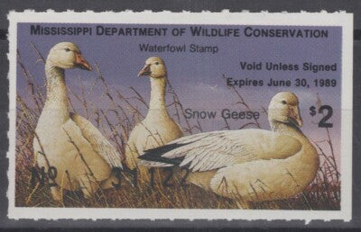 1988 Mississippi 13 MNH US State Duck Stamp Birds ZAYIX 062322S49