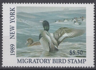 1989 New York 5 MNH US State Duck Stamp Birds ZAYIX 070122S09