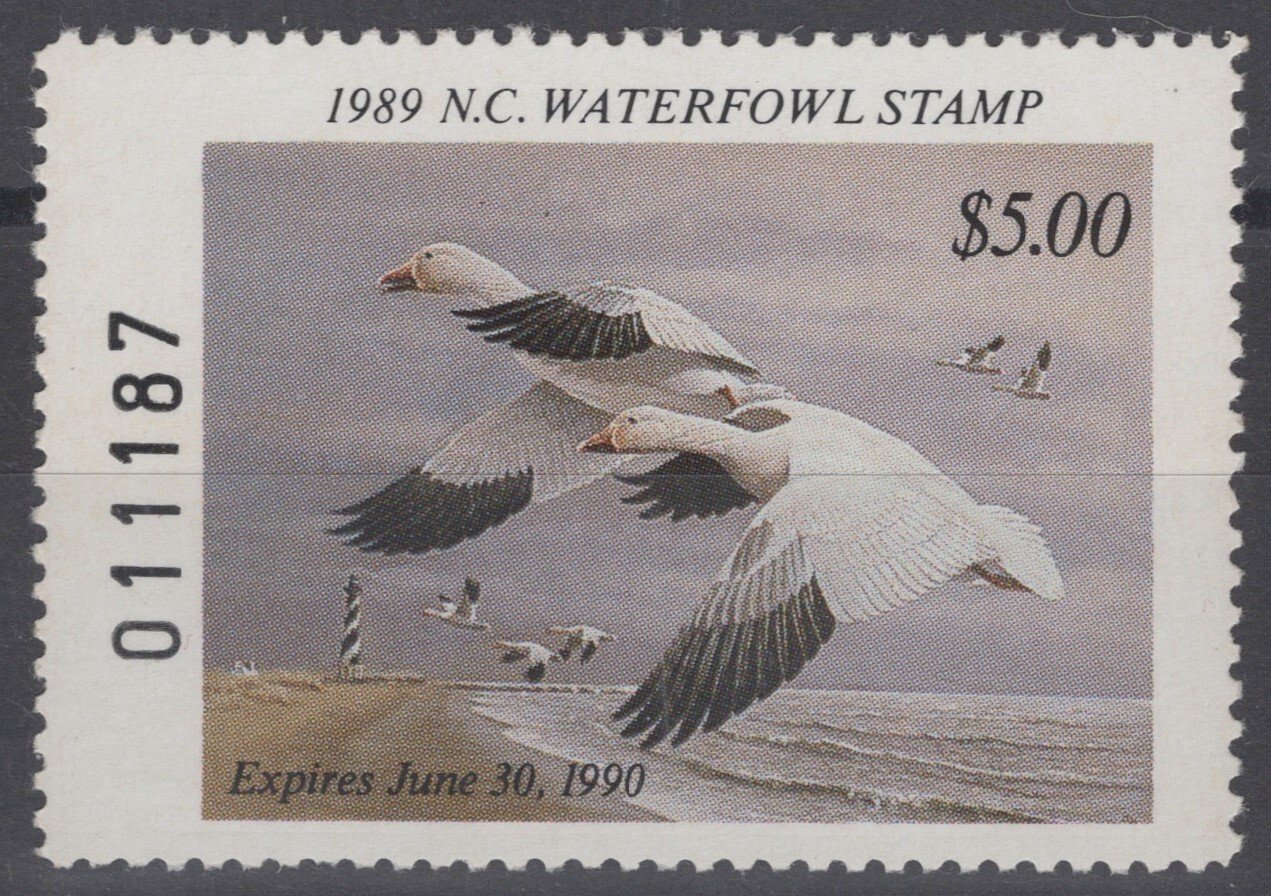1989 North Carolina 7 MNH US State Duck Stamp Birds ZAYIX 070122S10