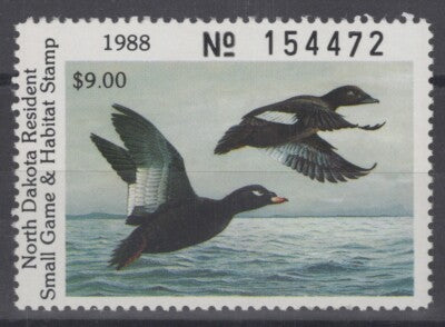 1988 North Dakota 50 MNH US State Duck Stamp Birds ZAYIX 062322S57
