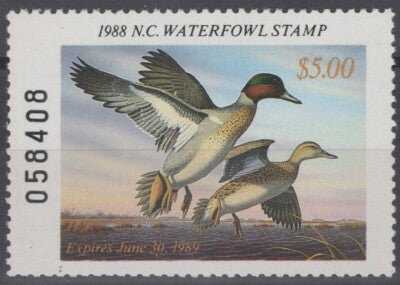 1988 North Carolina 6 MNH US State Duck Stamp Birds ZAYIX 062322S56