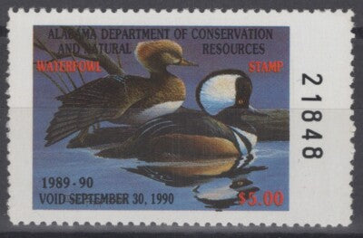1989 Alabama 11 MNH US State Duck Stamp Birds ZAYIX 062322S72
