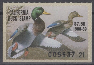 1988 California 19 MNH US State Duck Stamp Birds ZAYIX 062322S35