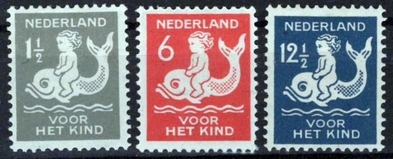 Netherlands B37, B39-B40 MH Semi-Postal Child Dolphin Zayix Stamps 0325S007