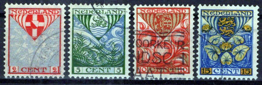 Netherlands B12-B15 Used Semi-Postal Coat of Arms Utrecht Zayix Stamps 0325S017
