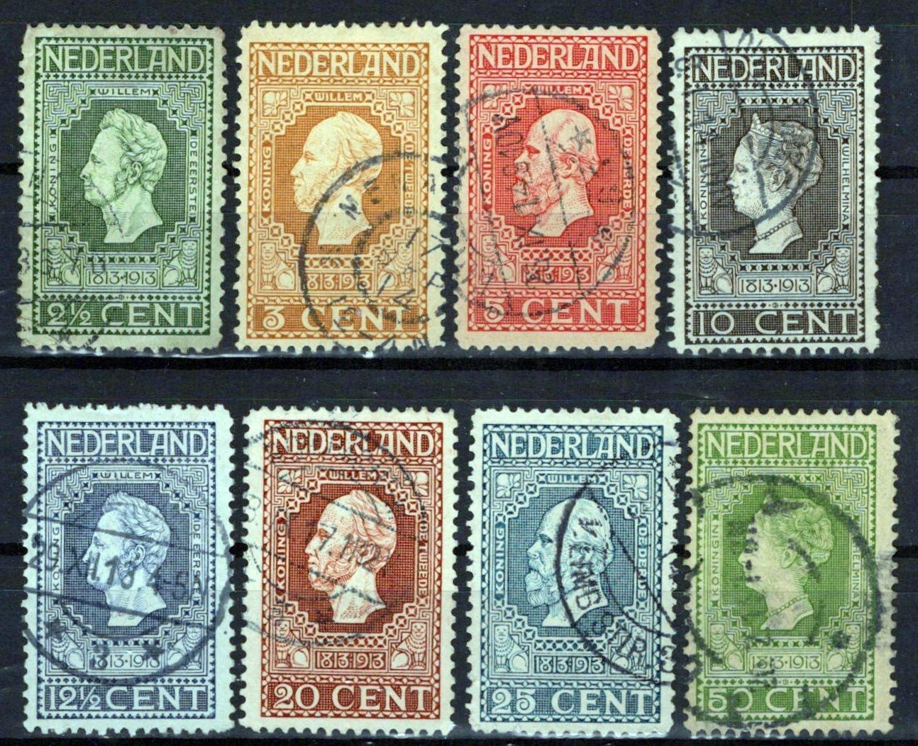 Netherlands 90-97 Used VF King William I Queen Wilhelmina Zayix Stamps 0325S029