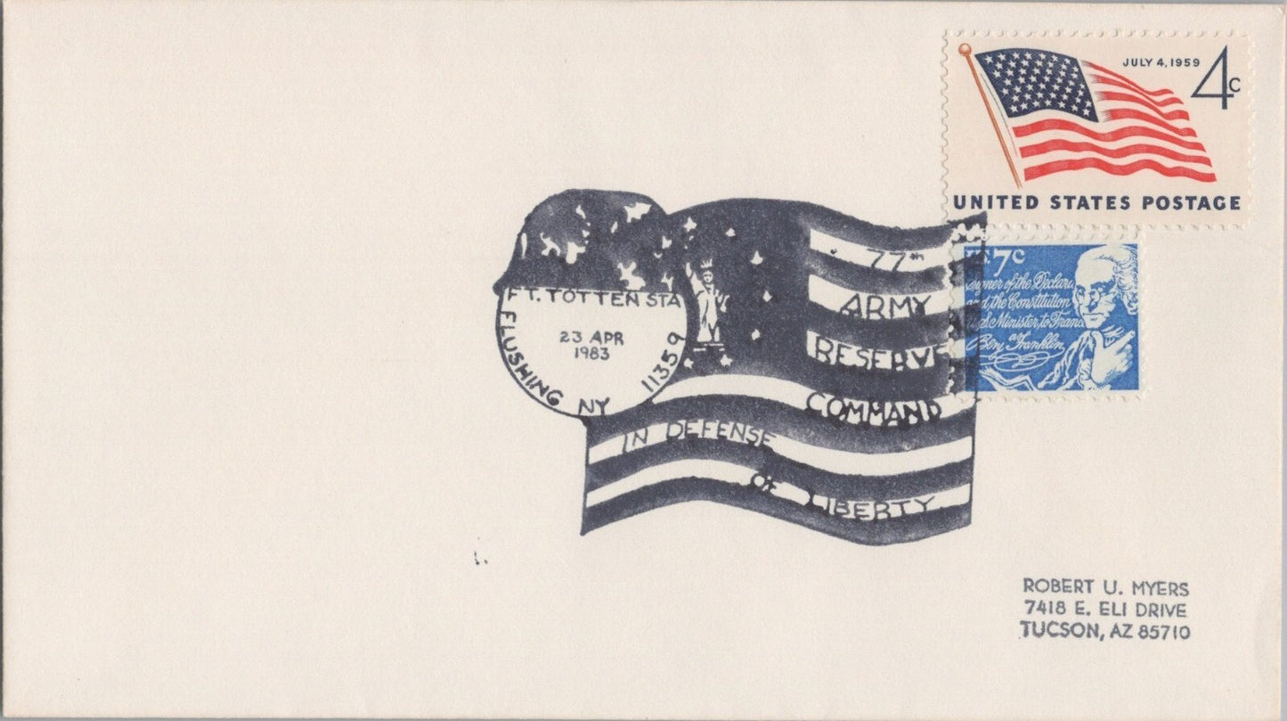 US Event Cover 77th Army Reserve Command Flushing NY ZAYIX 041322SM77