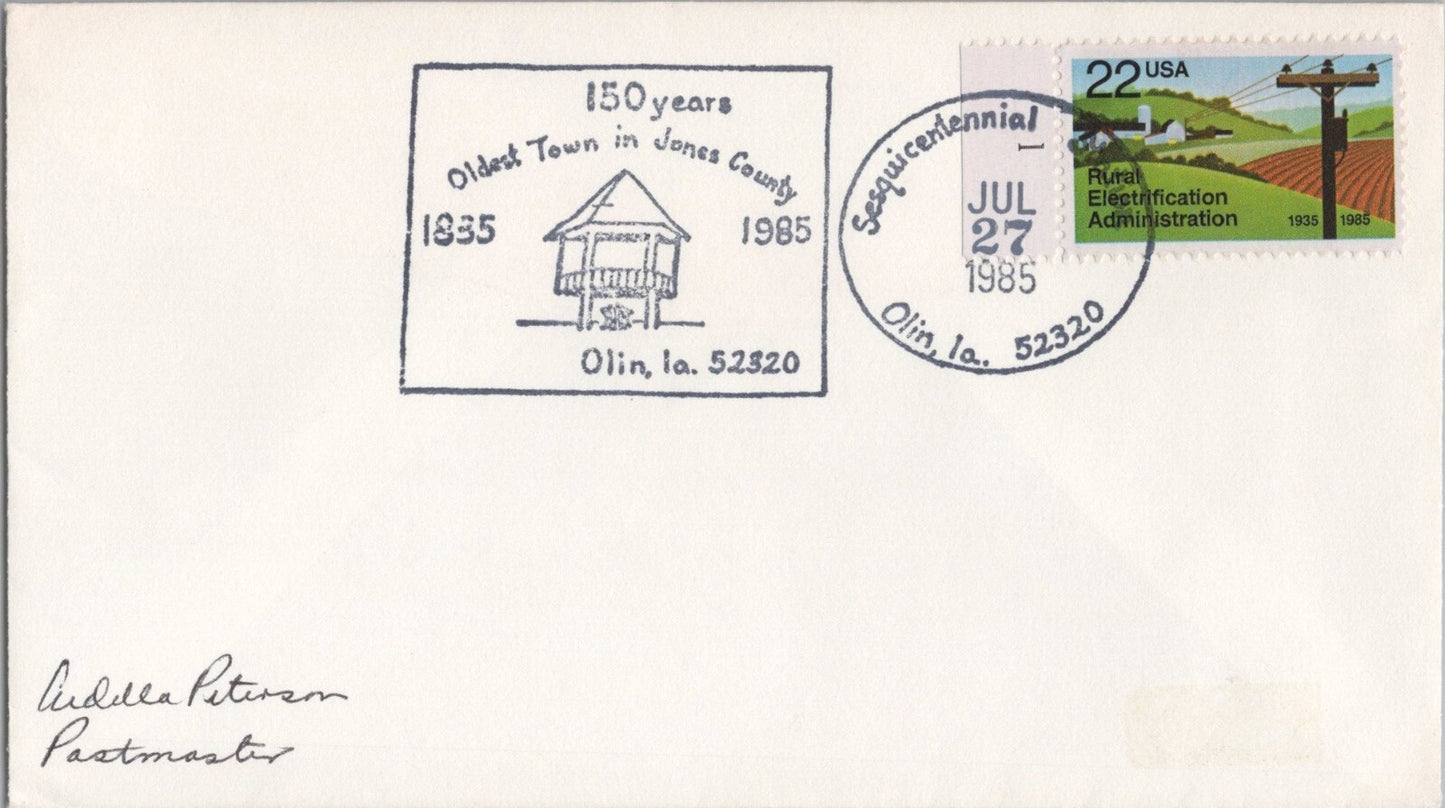US Covers Event Olin, IA Sesquicentennial Oldest Town ZAYIX 041322SM173