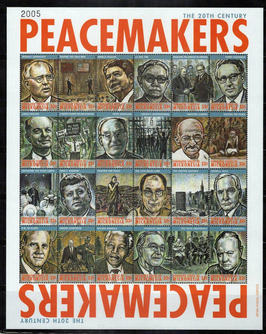 Micronesia 379 MNH 20th Century Peacemakers Gandhi J.F. Kennedy