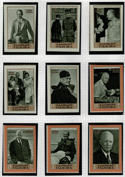 Fujeira UAE Mi 365-373B MNH Impf WWII President Eisenhower Ike ZAYIX 030222S13