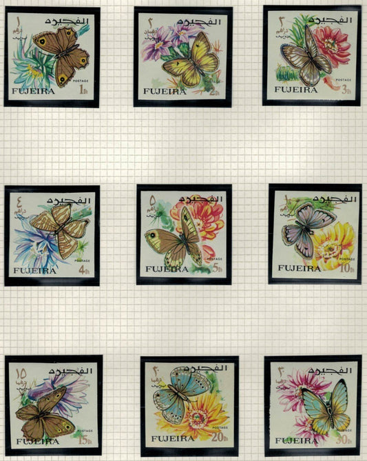 Fujeira UAE Mi 159-185B MNH impf Insects Flowers Butterflies ZAYIX 021622S832