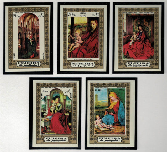 Fujeira UAE Mi 876-880B MNH Impf Art Paintings Mary Madonna ZAYIX 030222S52
