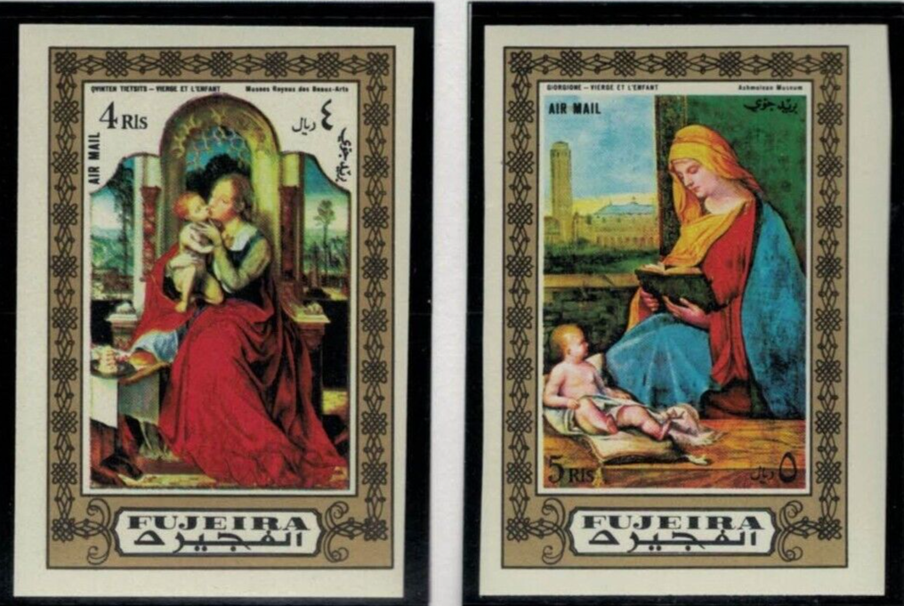 Fujeira UAE Mi 876-880B MNH Impf Art Paintings Mary Madonna ZAYIX 030222S52
