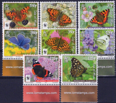 Isle of Man 1426-1433 MNH Butterflies Insects Nature ZAYIX 073123SM14M