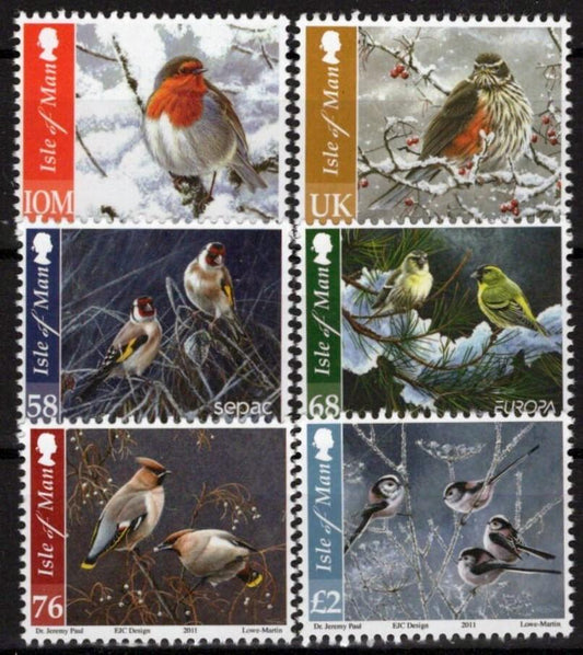 Isle of Man 1455-1460 MNH Birds in Winter Nature Animals ZAYIX 073123SM19M