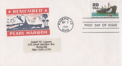 US Military Cover 2559 FDC WWII Remember Pearl Harbor ZAYIX 1024A0211