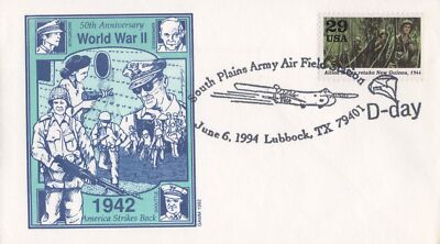 US Military Cover 2838 GAMM FDC South Plains Army Air Field ZAYIX 1024A0189