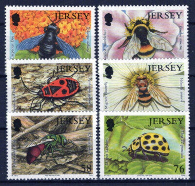 Jersey 1336-1341 MNH Insects Bugs Nature Wasp Ladybug Bee ZAYIX 101623SM17M