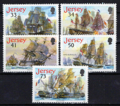 Jersey 1190-1194 MNH Ships Battle of Trafalgar Military War ZAYIX 101623SM18M