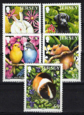 Jersey 1093-1097 MNH Pets Dogs Birds Rabbits Animals ZAYIX 101623SM20M