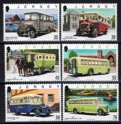 Jersey 1311-1316 MNH Transportation Buses ZAYIX 101623S60M
