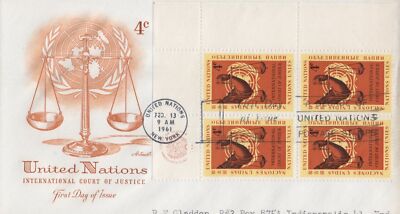UN 88 Artmaster FDC Inscription Block International Court ZAYIX 120622SM174