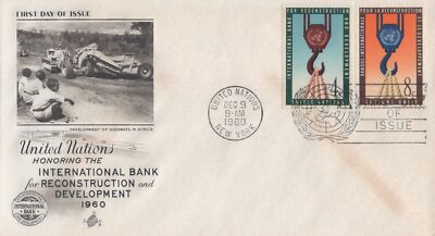 UN 86-87 Art Craft FDC Bank for Reconstruction & Development ZAYIX 032323SM63M