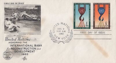 UN 86-87 Art Craft FDC Bank for Reconstruction & Development ZAYIX 032323SM64