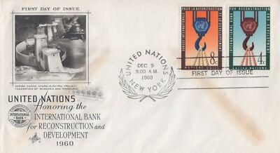 UN 86-87 Art Craft FDC Bank Hydro Electric Olive Branch PM ZAYIX 032323SM72M