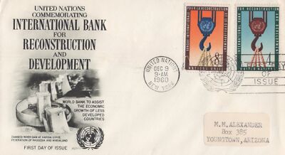 UN 86-87 Fleetwood FDC Bank for Reconstruction & Development ZAYIX 032323SM65
