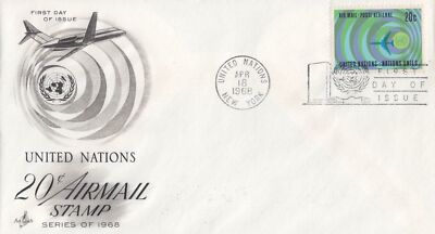 United Nations C13 Artcraft FDC air post small postmark 032723SM30M ZAYIX 030723SM30M