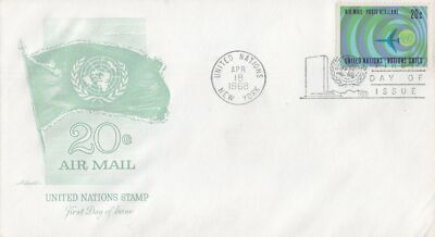 United Nations C13 Artmaster FDC 20c air post addressed 032723SM33M ZAYIX 030723SM33M