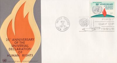 United Nations 243 Official Geneva cachet FDC Human Rights 032723SM40M ZAYIX 030723SM40M