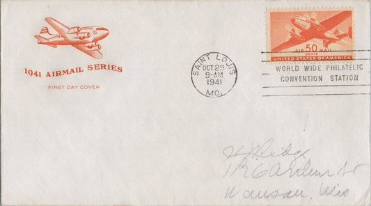 US Mellone C31-12 FDC - House of Farnam cachet air post single ZAYIX 113022SM22