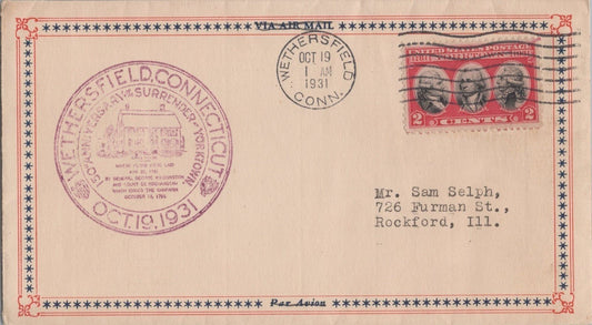 US Planty 703-1 FDC 1st Wethersfield Chamber star border ZAYIX 113022SM29