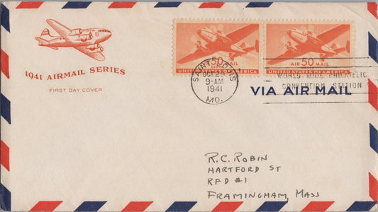 US Mellone C31-12 FDC - House of Farnam cachet - air post pair ZAYIX 113022SM21