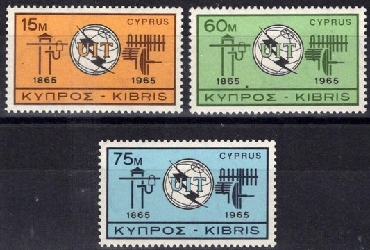 Cyprus 257-259 MNH ITU Emblem Communications ZAYIX 083022S129