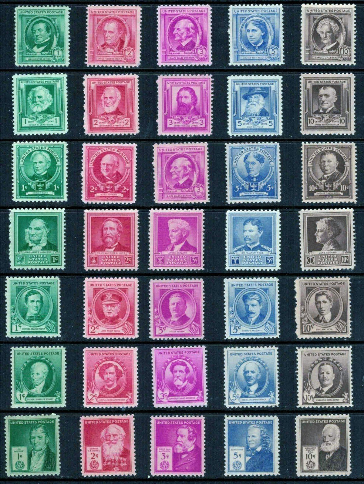 US 859-893 MNH FAMOUS AMERICANS complete set Arts & Science 112022FRAS05M ZAYIX