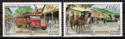 French Polynesia 1051-1052 MNH Transportation Horses Trucks ZAYIX 0524S0455