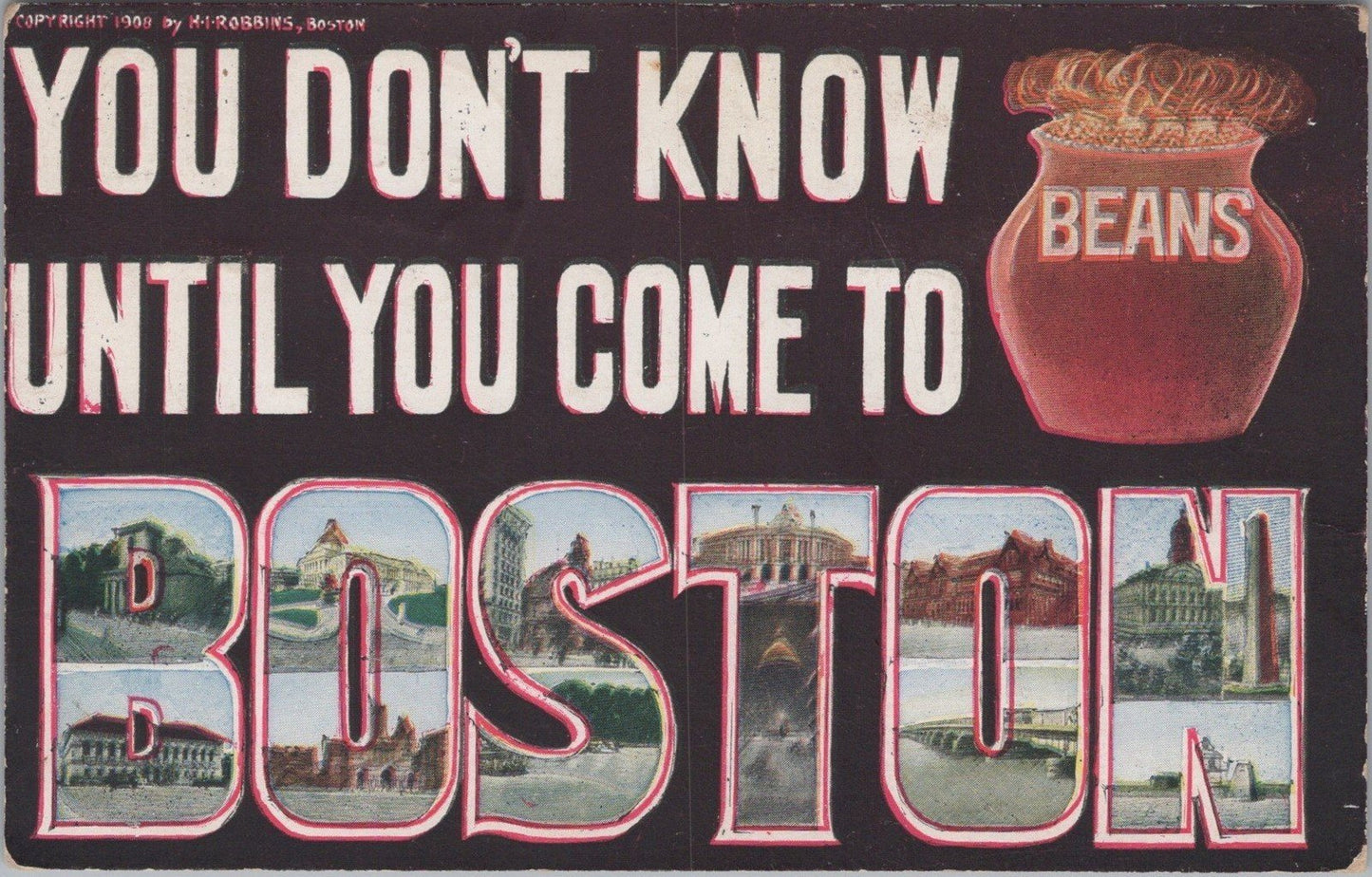You Don't Know Beans 1908 Boston Undivided Back Postcard ZAYIX 090222PC26