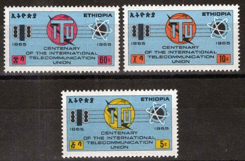 Ethiopia 439-441 MNH ITU Emblem Communications Symbols ZAYIX 0124M0345M