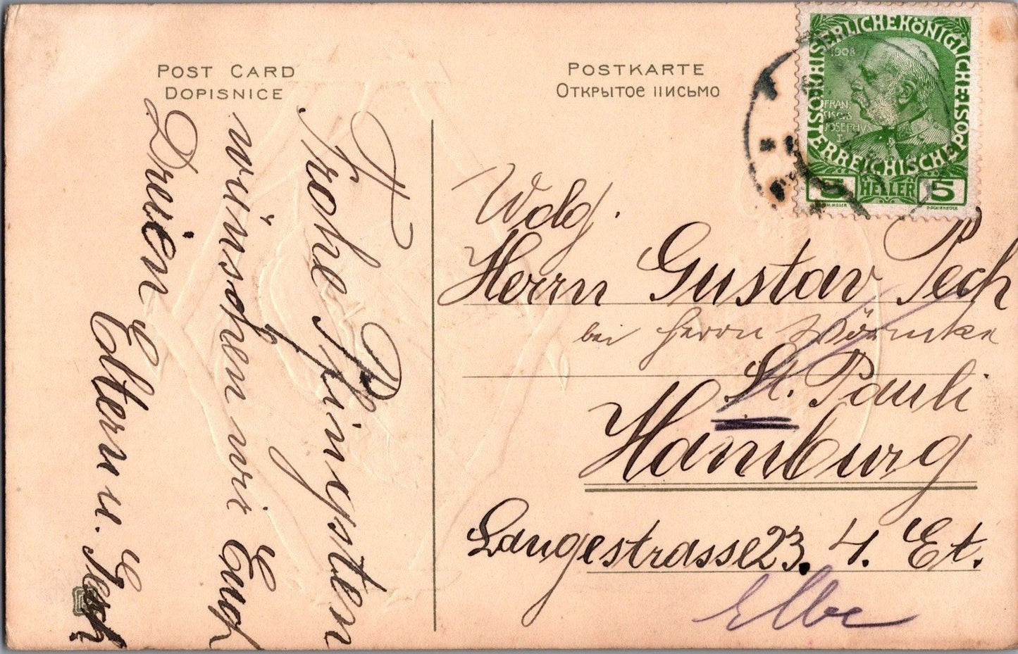 Happy Pentecost Greetings Beetle Bug Embossed c1910 ZAYIX 060522SM91
