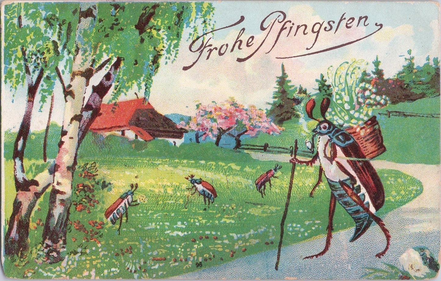 Happy Pentecost Anthropomorphic May Bug Dressed as Hiker ZAYIX 060522SM92